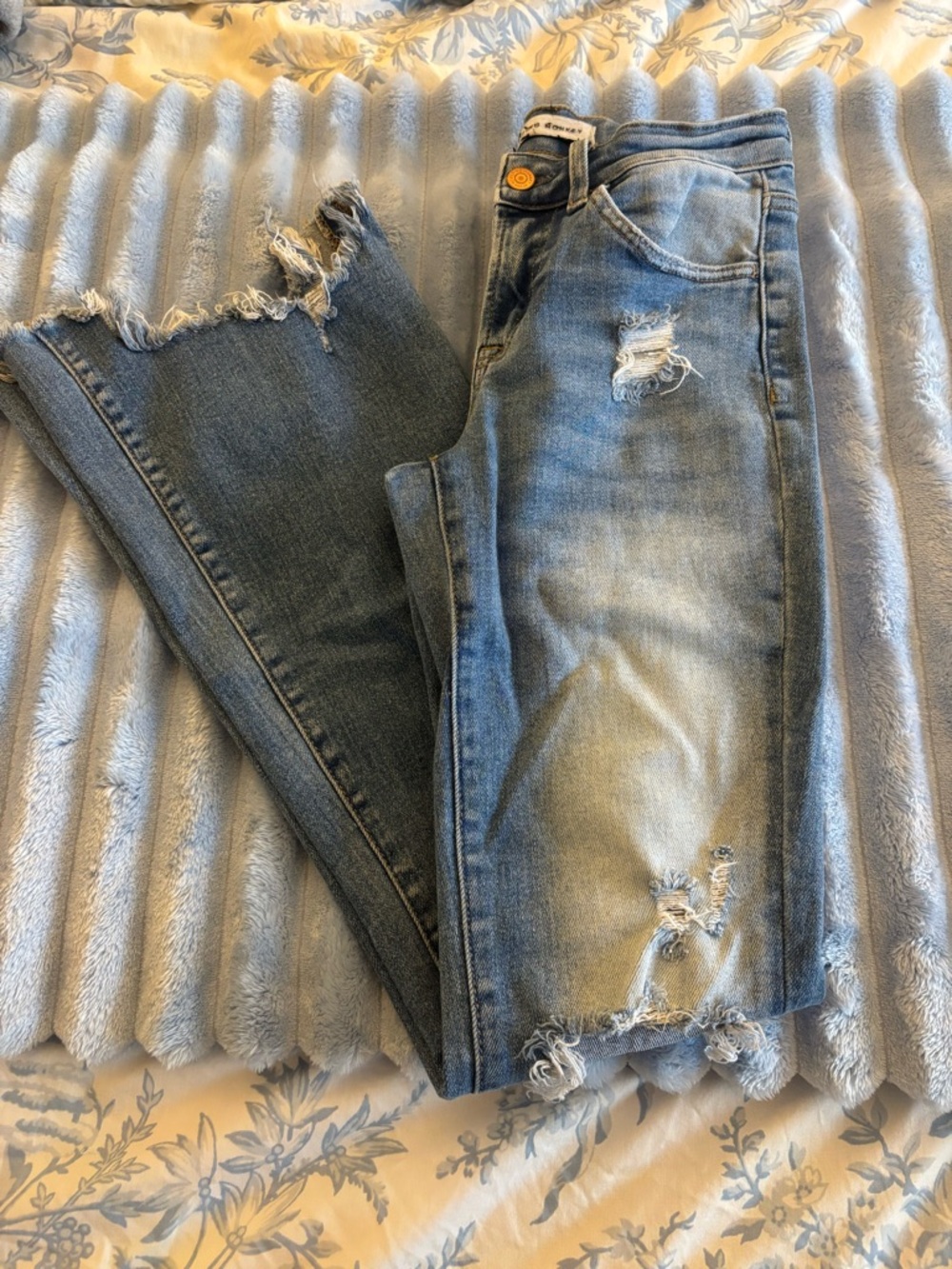 Flying Monkey Light Blue Distressed Flare Jeans - Size 24